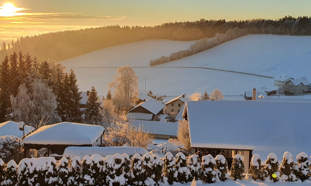 Ferienhaus Solla Bayerischer Wald Wintermorgen